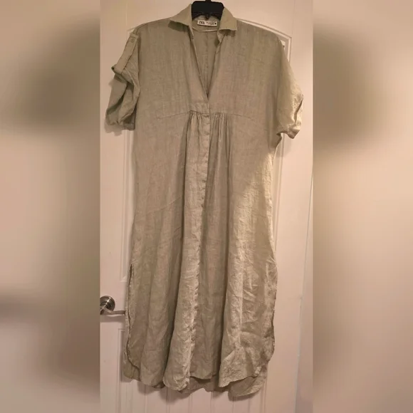 ZARA Linen the Lovina Dress - Picture 3 of 9